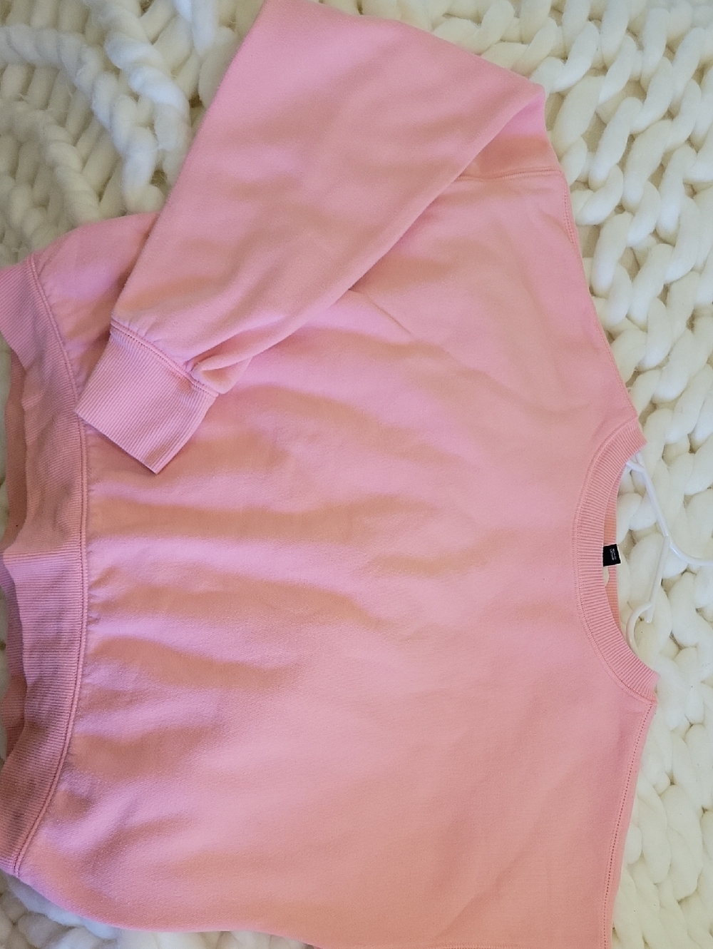 Universal Thread Light Pink Ribbed-Neck Sweatshirt - Picture 3 of 3